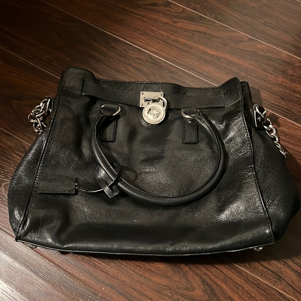 Michael Michael Koran Hamilton Black leather handbag